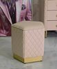 Dmora Pouf Suasa, Mehrzwecksessel, Nachttisch, Hockerhocker, 38x38 h38 cm, Rosa und Gold Bild 2