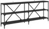 vidaXL Konsolentisch mit Regal Schwarz Eichen-Optik 180 x 30 x 75 cm 881907 Bild 2