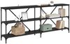 vidaXL Konsolentisch mit Regal Schwarz Eichen-Optik 180 x 30 x 75 cm 881907 Bild 3