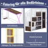 Hochbett mit Schreibtisch und LED-Beleuchtung, 140x200 cm, Treppe mit Regal und Kleiderschrank, Kinderbett mit Rausfallschutz, Metallbett Bild 5