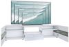 Vladon Lowboard Flow, TV-Kommode mit Ambient Light Verglasung mit 2 Türen, 1 Schublade und 1 Klappe, Weiß Hochglanz/Weiß Hochglanz, inkl. LED-Beleuchtung (177 x 45 x 39 cm) Bild 2