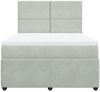vidaXL Boxspringbett mit Matratze Hellgrau 140x200 cm Samt 3292352 Bild 4
