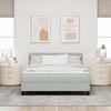 vidaXL LED Boxspringbett mit Matratze Hellgrau 140 x 190 cm Samt 3342584 Bild 4