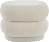 Vente-unique - LECINIO Pouf Stoff Weiß - B 46 cm x H 40 cm x L 60 cm Bild 2