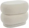 Vente-unique - LECINIO Pouf Stoff Weiß - B 46 cm x H 40 cm x L 60 cm Bild 3