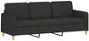 vidaXL 3-Sitzer-Sofa mit Hocker Schwarz 180 cm Stoff 3201196 Bild 4