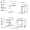 TV Lowboard CARDIFF-61 in Eiche Artisan Nb. mit Absetzungen in Graphit grau, B/H/T: ca. 138/46/40 cm Bild 3