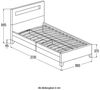 HOME DELUXE LED Bett mit Schubladen NUBE - 90 x 200 cm Weiß Bild 3
