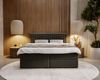GRAINGOLD Marbella Doppelbett 200x200,Boxspringbett mit Kopfteil und Bettkästen, Velour-Stoff, Dunkelgrau Bild 3