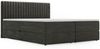 GRAINGOLD Marbella Doppelbett 200x200,Boxspringbett mit Kopfteil und Bettkästen, Velour-Stoff, Dunkelgrau Bild 2