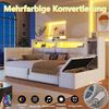 Flieks Daybett, Hydraulisches Polsterbett 90×200cm mit LED, Aufladen und Polsterbank Bild 4