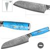 KingLux Damastmesser Damast Santokumesser aus Damaszener Stahl Küchenmesser Bild 3
