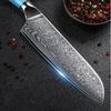 KingLux Damastmesser Damast Santokumesser aus Damaszener Stahl Küchenmesser Bild 2