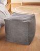Sitzpouf "Grey" 40x40 cm, Bezug aus Feincord in grau, Sitzwürfel, Hocker, Sitzkissen Bild 2