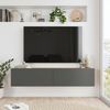 [en. casa] TV Hängeboard Lapinlahti Lowboard Hängeschrank 140 cm TV Board Fernsehtisch Wandregal hängend Eiche rustikal/Anthrazit Bild 3