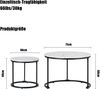Merax Couchtisch aus Holz im Industrial Minimalistisch Design (2-St), Set rund Satztisch Wohnzimmertisch 1,5 cm Platte, Weiß Bild 5