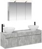 vidaXL Badezimmerschrank-Set 4 pcs Betongrau Holzwerkstoff 3406618 Bild 2