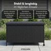 STEELSØN 'Serion' Polyrattan Aufbewahrungsbox 235 Liter mit Rollen, schwarz, 110×55×60 cm, wetterfest, Auflagenbox mit Innentasche, Gartenbox mit Griff zum einfachen Transport Bild 2