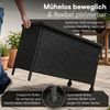 STEELSØN 'Serion' Polyrattan Aufbewahrungsbox 235 Liter mit Rollen, schwarz, 110×55×60 cm, wetterfest, Auflagenbox mit Innentasche, Gartenbox mit Griff zum einfachen Transport Bild 4
