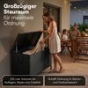 STEELSØN 'Serion' Polyrattan Aufbewahrungsbox 235 Liter mit Rollen, schwarz, 110×55×60 cm, wetterfest, Auflagenbox mit Innentasche, Gartenbox mit Griff zum einfachen Transport Bild 3