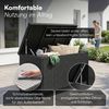 STEELSØN 'Serion' Polyrattan Aufbewahrungsbox 235 Liter mit Rollen, schwarz, 110×55×60 cm, wetterfest, Auflagenbox mit Innentasche, Gartenbox mit Griff zum einfachen Transport Bild 5