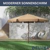 Sonnenschirm aus Holz PAUL TaupeHxB 254x330cm Sonnenschirm 330 cm Kurbelschirm Standschirm Sonnenschutz Gartenschirm Balkonschirm klassisch Bild 4