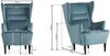 XDREAM Ohrensessel Olaf, Relaxsessel, Loungesessel, Cocktailsessel, Polstersessel (1-St), bequemer Sessel, gepolstert, hohe Rückenlehne, viele moderne Farben Bild 3