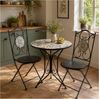HTI-Living Garten-Essgruppe Sitzgruppe Metall Bistro Set mit Motiv Algier für Balkon und Terrasse, (Set, 3-tlg, 1 Tisch 2 Stühle), Sitzgruppe Essgruppe Balkonset Bild 4