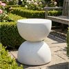 Merax Gartentisch runder Beistelltisch Outdoor Terrazzo Tisch aus MgO (B39.5xH45.5cm, 1-St), Wetterfest Balkontisch Klein Esstisch für Innen- und Außenbereich Bild 2