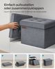Songmics Sitzbank mit Stauraum aus Samt, klappbare Sitztruhe, Aufbewahrungsbox mit Deckel, Fußbank, 31 x 41 x 31 cm, bis 130 kg belastbar, für Flur, Wohnzimmer, Schlafzimmer, schiefergrau LSFDE200G01 Bild 4