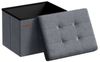 Songmics Sitzbank mit Stauraum aus Samt, klappbare Sitztruhe, Aufbewahrungsbox mit Deckel, Fußbank, 31 x 41 x 31 cm, bis 130 kg belastbar, für Flur, Wohnzimmer, Schlafzimmer, schiefergrau LSFDE200G01 Bild 5
