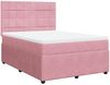 vidaXL Boxspringbett mit Matratze Rosa 140x190 cm Samt 3292339 Bild 2