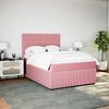 vidaXL Boxspringbett mit Matratze Rosa 140x190 cm Samt 3292339 Bild 3