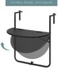 WOLTU Balkonhängetisch, Balkontisch zum Hängen, Hängetisch klappbar Beistelltisch Gartentisch, Klapptisch mit 3 Höhen, 2 Tassenhalterungen, in Rattan-Optik, 59,5x39 cm Schwarz Bild 3