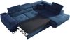 Ecksofa L-Form Couch mit Schlaffunktion und Verstellbare Kopfstützen - GUSTAW - Dunkelblau Velours - Links Bild 3