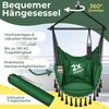 KESSER® Hängesessel mit 2 Kissen, mit Getränkehalter & Bücherfach, bis 150 kg, Grün Bild 2