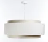 BPS Koncept DUM-037 Hängeleuchte DOBLO Velourss strukturiert und Satin auf PVC-Basis crème, weiss 1xE27 60W H:107 Ø60cm dimmbar Bild 3
