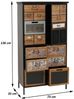 Apothekerkommode HWC-O80, Schrank Highboard Schubladen, Vintage Shabby-Look 136x73x35cm, natur/blau/weiß Bild 3