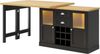 Mehrzweckschrank 120-197×40×72 cm aus MDF und Metall mit 360° drehbarer & ausziehbarer Platte, schwarz Bild 5