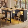 Mehrzweckschrank 120-197×40×72 cm aus MDF und Metall mit 360° drehbarer & ausziehbarer Platte, schwarz Bild 3