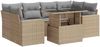 vidaXL 7-tlg. Garten-Sofagarnitur mit Kissen Beige Poly Rattan 3326270 Bild 2
