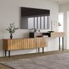 BlingBin TV-Schrank Fernsehschrank (1-St, mit Marmor- und Holzmaserungsdesign, PVC-Kante) Größe einstellbar: 129-200cm Bild 5