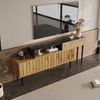 BlingBin TV-Schrank Fernsehschrank (1-St, mit Marmor- und Holzmaserungsdesign, PVC-Kante) Größe einstellbar: 129-200cm Bild 3