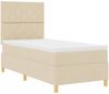vidaXL Boxspringbett mit Kopfteil Creme 100 x 200 cm Stoff 3339677 Bild 5