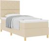 vidaXL Boxspringbett mit Kopfteil Creme 100 x 200 cm Stoff 3339677 Bild 2