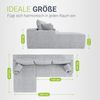 Juskys Sofa Coredo - modernes Cord Sofa mit Ottomane links, gemütliche Couch mit Schaumstoffpolsterung, Cordbezug & Kissen, modular - Hellgrau Bild 5