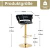 Barhocker 54x46x78,5-97 cm, Samt Schwarz, 360° drehbar & höhenverstellbar，2 Set Bild 4