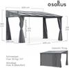 osoltus Alu Pavillon Terrassendach Terrassenüberdachung Toledo Hardtop 3 x 4 m Bild 3