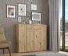 Forte ANTUZA Sideboard 140, modernes Sideboard, 4-türig, 1 Schublade, Holzwerkstoff, Wohn-/Esszimmer, Artisan Eiche Holzdekor, 139,3 cm breit x 120,7 cm hoch x 34,1 cm tief Bild 2