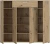 Forte ANTUZA Sideboard 140, modernes Sideboard, 4-türig, 1 Schublade, Holzwerkstoff, Wohn-/Esszimmer, Artisan Eiche Holzdekor, 139,3 cm breit x 120,7 cm hoch x 34,1 cm tief Bild 3